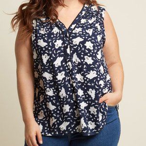 modcloth ghost print blouse